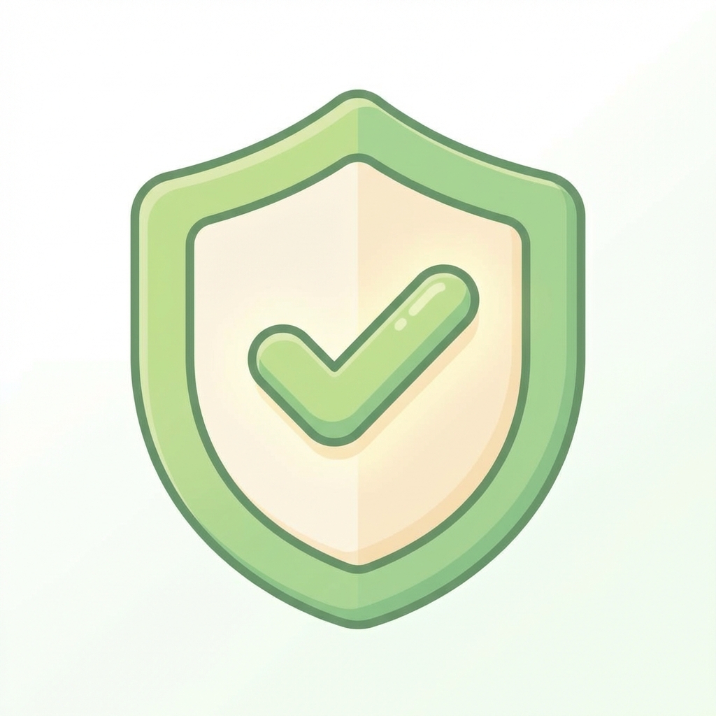 Security shield with checkmark